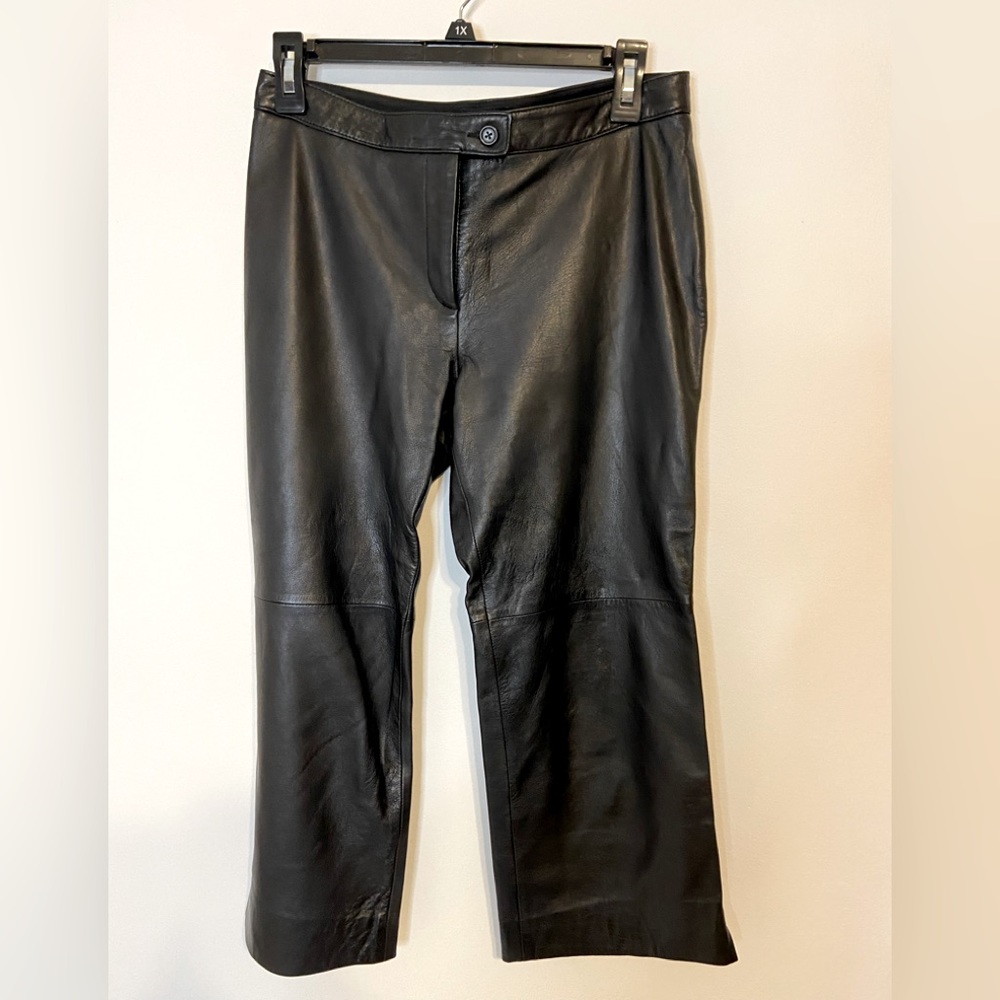 BCBGMAXAZRIA Cropped Leather Pants